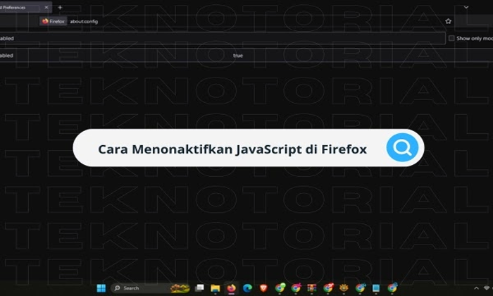 menonaktifkan javascript di firefox